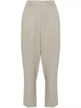Brunello Cucinelli прямые брюки с завышенной талией, зеленый