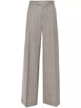 Brunello Cucinelli прямые брюки в полоску, серый