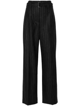 Brunello Cucinelli прямые брюки в тонкую полоску, серый