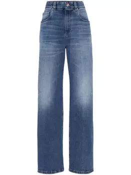 Brunello Cucinelli прямые джинсы с завышенной талией, синий