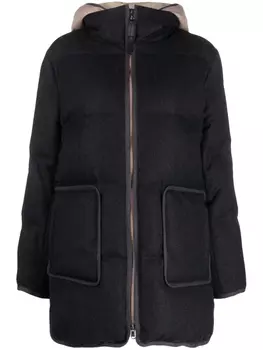 Brunello Cucinelli пуховик с капюшоном, черный