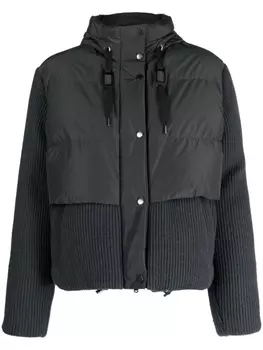 Brunello Cucinelli пуховик в рубчик, серый