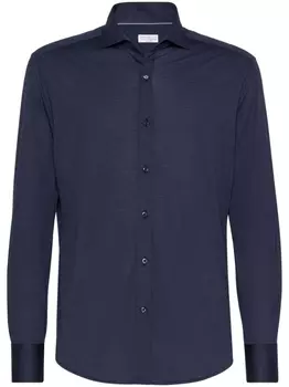 Brunello Cucinelli рубашка из джерси, синий