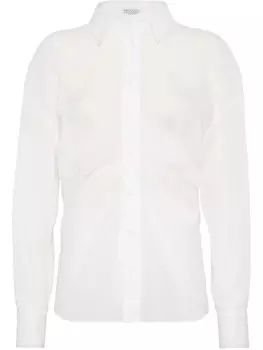 Brunello Cucinelli рубашка из органзы, белый
