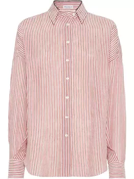Brunello Cucinelli рубашка из органзы, красный