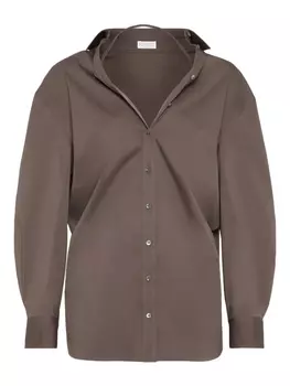 Brunello Cucinelli рубашка на пуговицах, коричневый