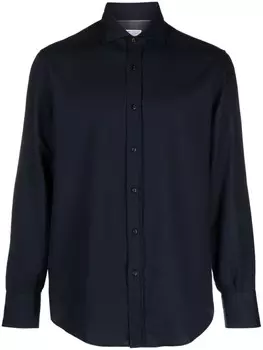 Brunello Cucinelli рубашка на пуговицах, синий