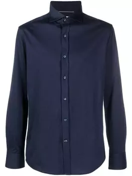Brunello Cucinelli рубашка на пуговицах, синий