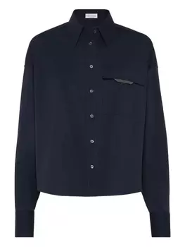 Brunello Cucinelli рубашка на пуговицах, синий