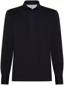 Brunello Cucinelli рубашка поло из джерси, черный