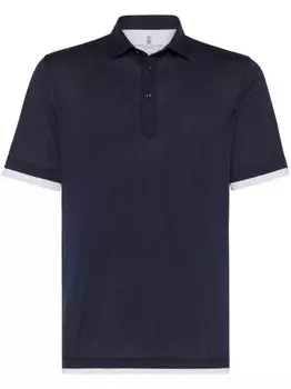 Brunello Cucinelli рубашка поло из джерси, синий