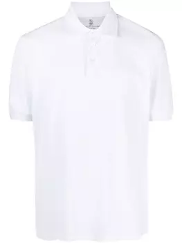Brunello Cucinelli рубашка поло из ткани пике, белый