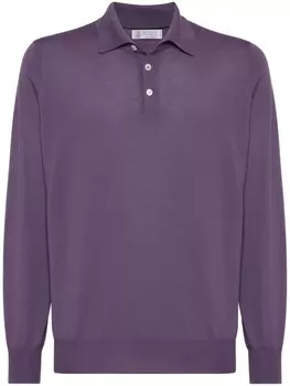 Brunello Cucinelli рубашка поло с длинными рукавами, фиолетовый