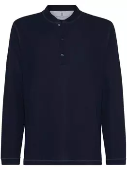 Brunello Cucinelli рубашка поло с длинными рукавами, синий