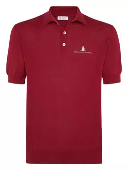 Brunello Cucinelli рубашка поло с логотипом, красный