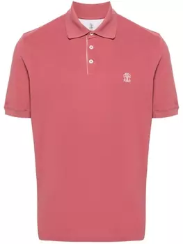 Brunello Cucinelli рубашка поло с логотипом, розовый
