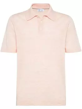 Brunello Cucinelli рубашка поло тонкой вязки, розовый