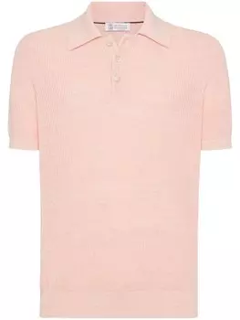 Brunello Cucinelli рубашка поло в рубчик, розовый