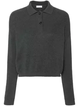Brunello Cucinelli рубашка поло в рубчик, серый