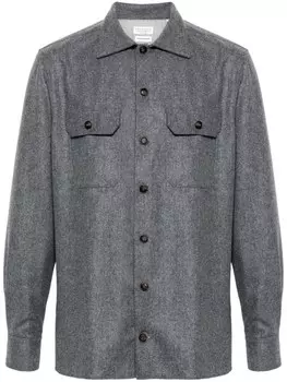 Brunello Cucinelli рубашка с эффектом меланжа, серый