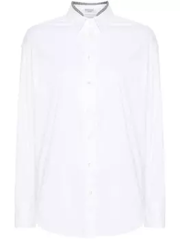 Brunello Cucinelli рубашка с бисером, белый
