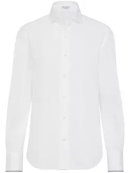 Brunello Cucinelli рубашка с декором Monili, белый