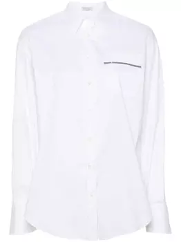 Brunello Cucinelli рубашка с декором Monili, белый
