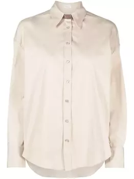 Brunello Cucinelli рубашка с декором Monili, нейтральный цвет