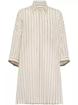 Brunello Cucinelli рубашка с декором Monili, нейтральный цвет