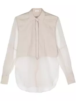 Brunello Cucinelli рубашка с декором Monili, нейтральный цвет