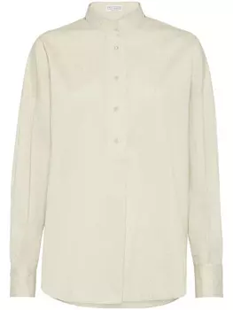 Brunello Cucinelli рубашка с декором Monili, желтый