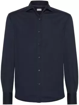 Brunello Cucinelli рубашка с длинным рукавом, синий