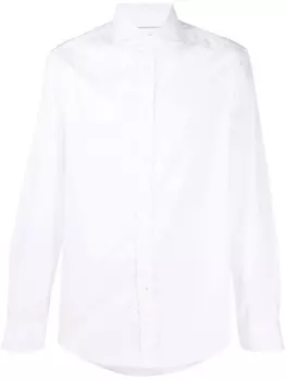 Brunello Cucinelli рубашка с длинными рукавами и отложным воротником, белый