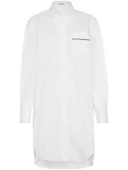 Brunello Cucinelli рубашка с длинными рукавами и декором Monili, белый