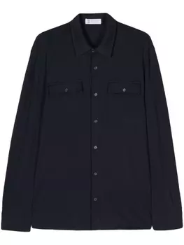 Brunello Cucinelli рубашка с классическим воротником, синий