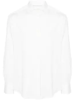 Brunello Cucinelli рубашка с косым воротником, белый