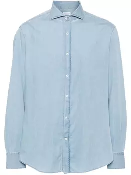 Brunello Cucinelli рубашка с отложным воротником, синий