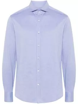 Brunello Cucinelli рубашка с отложным воротником, синий