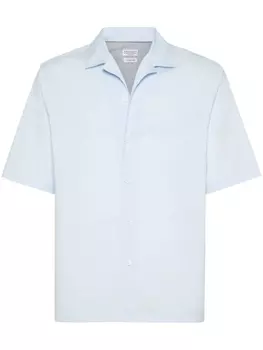 Brunello Cucinelli рубашка с распашным воротником, синий