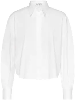 Brunello Cucinelli рубашка с воротником-стойкой, белый