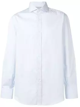 Brunello Cucinelli рубашка с заостренным воротником, синий