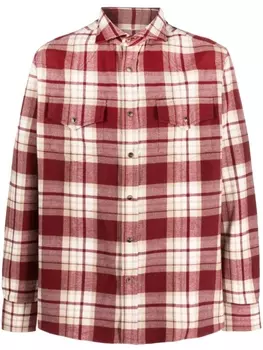 Brunello Cucinelli рубашка в клетку, красный
