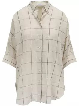 Brunello Cucinelli рубашка в клетку, нейтральный