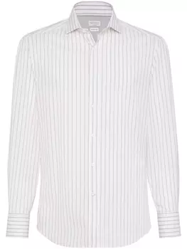 Brunello Cucinelli рубашка в полоску, белый