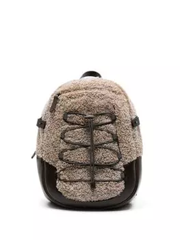 Brunello Cucinelli рюкзак с меховой отделкой, коричневый