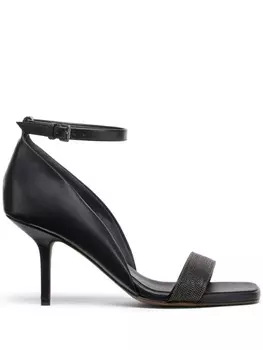 Brunello Cucinelli сандалии с декором Monili, черный
