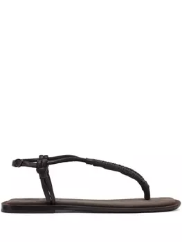 Brunello Cucinelli сандалии с декором Monili, коричневый