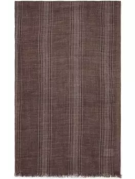 Brunello Cucinelli шарф в полоску, коричневый