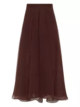 Brunello Cucinelli шелковая юбка макси, красный