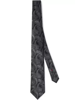 Brunello Cucinelli шелковый галстук, черный